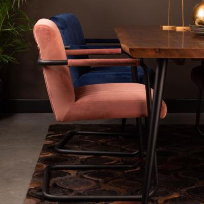 Dutchbone Stitched Velvet eetkamerstoel (set van 2)