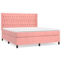 Boxspring met matras fluweel roze 180x200 cm - thumbnail