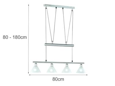 Trio Moderne HanglampSeries 3751 4-lichts nikkel mat - 3751041-07