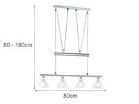 Trio Moderne HanglampSeries 3751 4-lichts nikkel mat - 3751041-07 - thumbnail