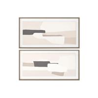 Schilderij Home ESPRIT Wit Beige Abstract Stads 100 x 4 x 50 cm (2 Stuks) - thumbnail