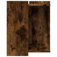 Kattenbakkast 42x42x51 cm bewerkt hout gerookt eikenkleurig - thumbnail