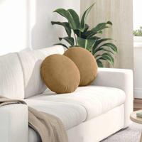 VidaXL Zitkussens 2 stuks bruin ø 40 x 13 cm fluweel - thumbnail