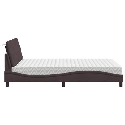 Bed met matras stof donkerbruin 120x200 cm