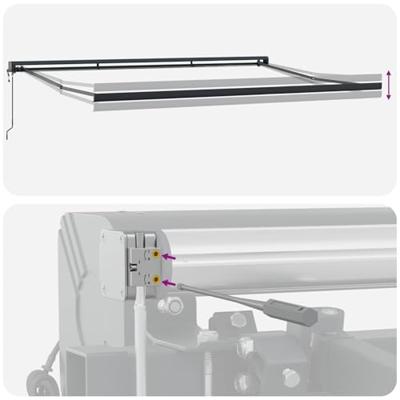 VidaXL Inklapbaar zonnescherm rood en zwart 350 x 250 cm stof