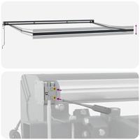 VidaXL Inklapbaar zonnescherm rood en zwart 350 x 250 cm stof - thumbnail