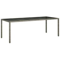 9-delige Tuinset met kussens poly rattan en glas grijs - thumbnail
