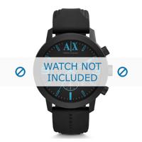 Horlogeband Armani AX1356 Silicoon Zwart 24mm - thumbnail