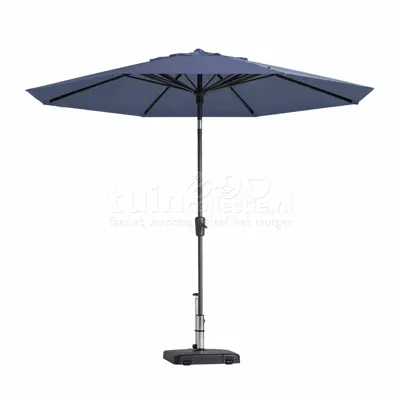 Parasol Paros II Rond Ø3m met kniksysteem - Saffier Blauw