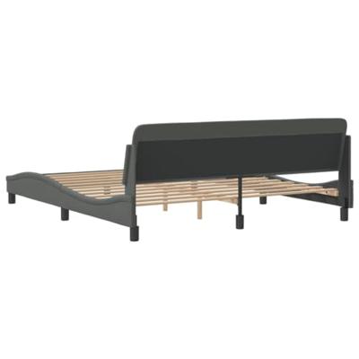 Bedframe met hoofdbord stof donkergrijs 180x200 cm Bedframe met hoofdbord stof donkergrijs 180x200 cm