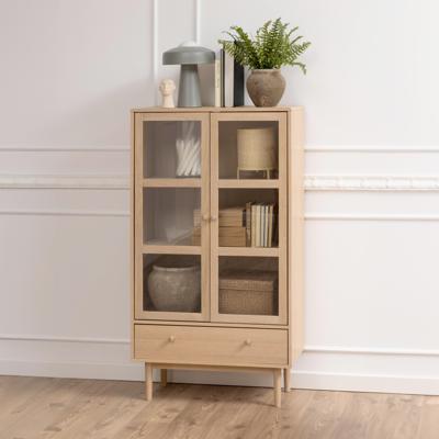 Bendt Vitrinekast 'Ove' Eiken Whitewash, 145 x 80cm Bendt Vitrinekast 'Ove' Eiken Whitewash, 145 x 80cm