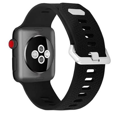 Siliconen bandje met motief - Zwart - Geschikt voor Apple Watch 38mm / 40mm / 41mm / 42mm