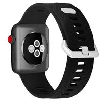 Siliconen bandje met motief - Zwart - Geschikt voor Apple Watch 38mm / 40mm / 41mm / 42mm - thumbnail