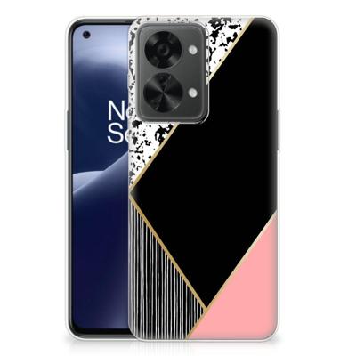 OnePlus Nord 2T | TPU Hoesje | Zwart Roze Vormen