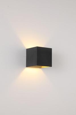 Lyora Vierkante wandlampSifor zwart met goud - 106195