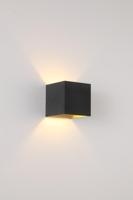 Lyora Vierkante wandlampSifor zwart met goud - 106195 - thumbnail