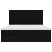 Ottoman bed met matrassen en LED's 160x200cm fluweel zwart - thumbnail