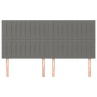 Hoofdborden 4 st 80x5x78/88 cm stof donkergrijs - thumbnail