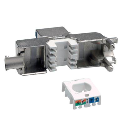 VALUE Cat.6A (Class EA) Keystone, RJ-45, afgeschermd, zilver, zonder gereedschap