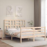 Bedframe met hoofdbord massief hout - thumbnail