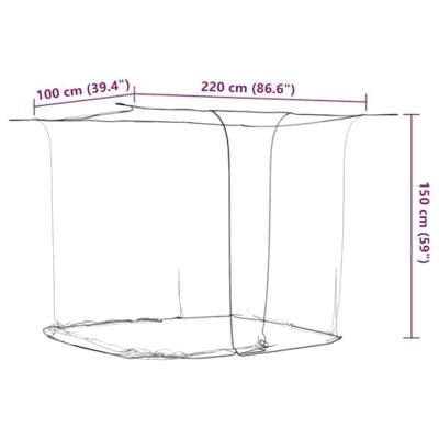VidaXL Hangende klamboe 156 gaas 220x100x150 cm wit - thumbnail