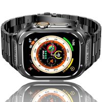 Ultra Protective Stainless Steel band - Zwart - Geschikt voor Apple watch 45mm - thumbnail