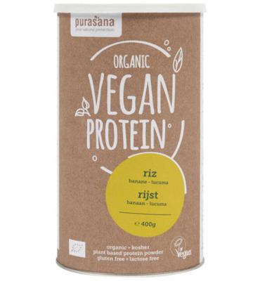 Purasana Vegan Rijst Proteine Banaan Lucuma Bio (400g) Purasana Vegan Rijst Proteine Banaan Lucuma Bio (400g)