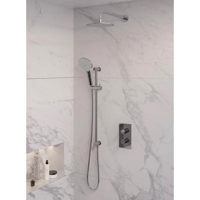 Brauer Chrome Edition Thermostatische Regendoucheset Inbouw - Hoofddouche 20 cm - Gebogen Wandarm - 3 Weg - Handdouche 3 Standen - Doucheslang - Geintegreerde Glijstang - Chroom