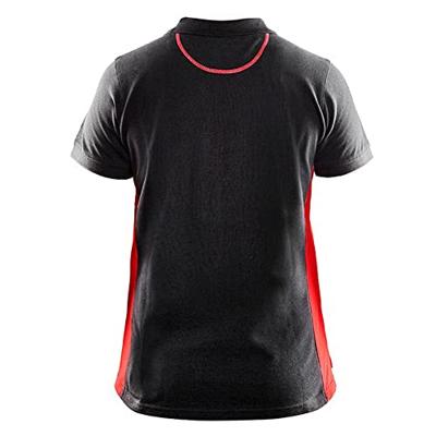 Blåkläder Dames poloshirt piqué 33901050 | Zwart/Rood | Maat 3XL - 7330509479551