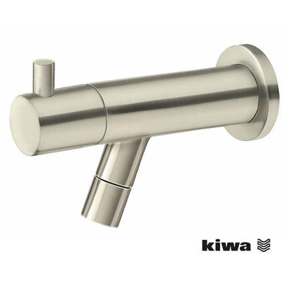 Wiesbaden Amador Fonteinkraan - Toiletkraan - Koudwaterkraan - Muurbevestiging - Kiwa - 1/2 - Geborsteld Staal