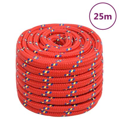 VidaXL Boottouw 20 mm 25 m polypropyleen rood VidaXL Boottouw 20 mm 25 m polypropyleen rood