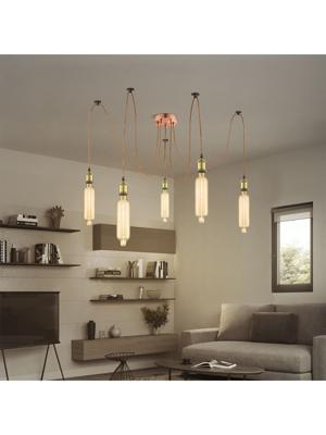 Light depot - plafondkap metaal 5 lichts - koper - Outlet Light depot - plafondkap metaal 5 lichts - koper - Outlet