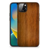 iPhone 14 Plus Houten Print Telefoonhoesje Donker Hout - thumbnail