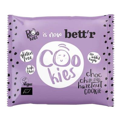 Rookies Cookie choc chip & hazelnut glutenvrij bio 40 Gram