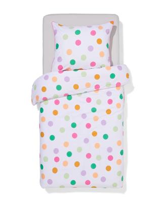 HEMA Kinderdekbedovertrek 140x200cm zacht katoen stippen (multi)