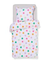 HEMA Kinderdekbedovertrek 140x200cm zacht katoen stippen (multi) - thumbnail