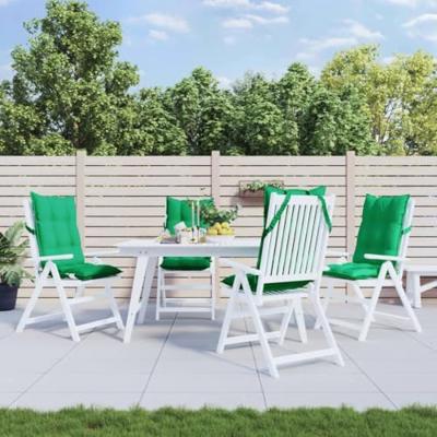 VidaXL Stoelkussens 4 st hoge rug oxford stof groen VidaXL Stoelkussens 4 st hoge rug oxford stof groen