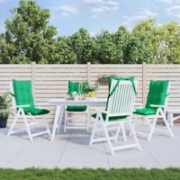 VidaXL Stoelkussens 4 st hoge rug oxford stof groen - thumbnail