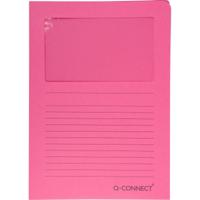 Q-CONNECT L-map met venster, 120 g/m², A4, pak van 100 stuks, roze - thumbnail