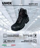 Uvex werkschoen 8401/2 s3 hoog zwart mt44 - thumbnail