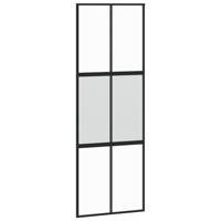 VidaXL Schuifdeur 76x205 cm gehard glas en aluminium zwart - thumbnail