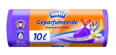 Swirl pedaalemmerzakken met trekband geparfumeerd vanille-lavendel 10l 14 stuks