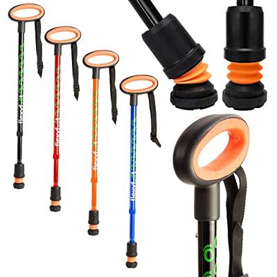Flexfoot wandelstok met ovalen handvat zwart 70-96 cm - thumbnail