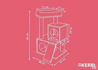 KERBL - Albero per gatti FLAIR - 48x44x86cm - Bianco/Grigio - Sisal - thumbnail