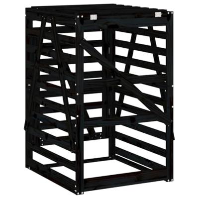 Containerberging 84x90x128,5 cm massief grenenhout zwart Containerberging 84x90x128,5 cm massief grenenhout zwart