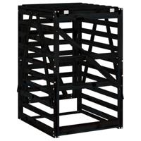 Containerberging 84x90x128,5 cm massief grenenhout zwart - thumbnail
