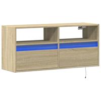 Tv-wandmeubel met LED-verlichting 100x31x45 cm sonoma eiken - thumbnail