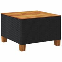 7-delige Loungeset met kussens poly rattan zwart - thumbnail