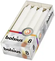 Bolsius Dinerkaars 18cm Wit - 8 stuks - thumbnail