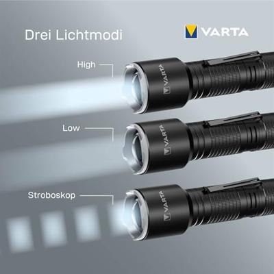 Varta Aluminium Light F30 Pro Zaklamp werkt op batterijen LED 400 lm 50 h 96 g Varta Aluminium Light F30 Pro Zaklamp werkt op batterijen LED 400 lm 50 h 96 g